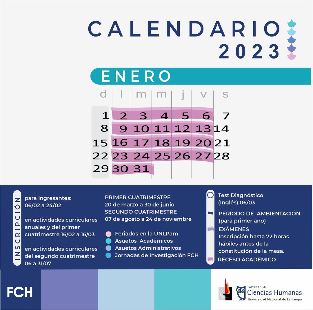 Receso Académico y Administrativo Facultad de Humanas 2023 - 02 de enero a 31 de enero de 2023